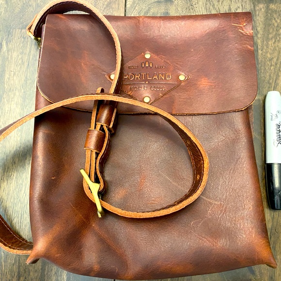 Portland Leather Handbags - Portland leather Hawkeye satchel brown